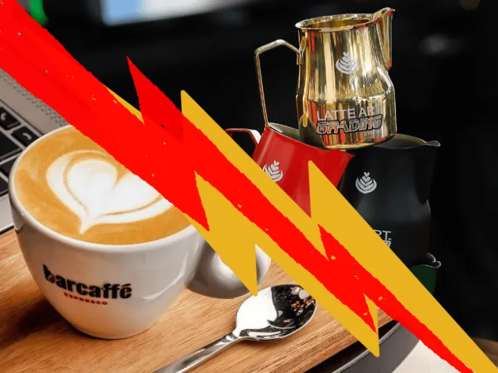 Barcaffè kava in LAGS spopad v latte artu